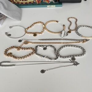 KINSLEY ARMELLE Elegant Gold and Silver Bracelet Set